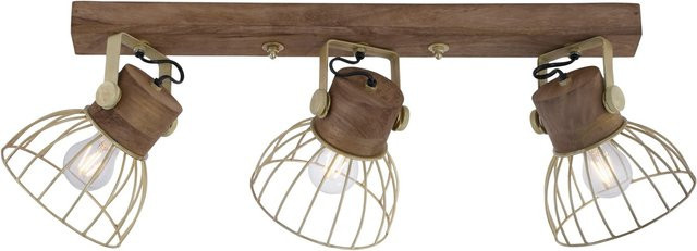 Just Light. Spot Alami Wandleuchte aus Messing matt und Mangoholz, B/H: 76 x 28 cm - Bild 1