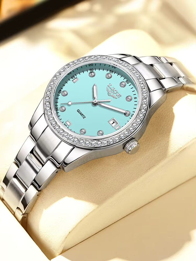LIGE Armbanduhr Edelstahl, Quarz, Silber, Damen - Bild 3