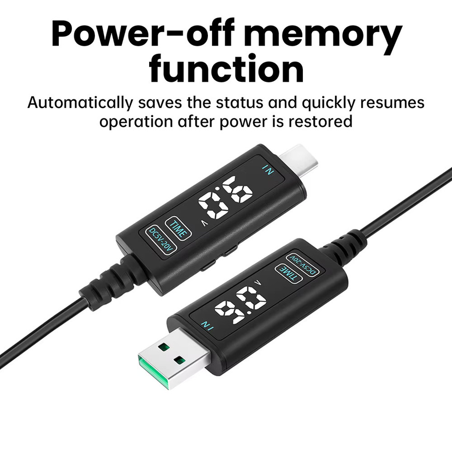 diymore USB-C auf DC Boost Step-up Konverter Kabel mit 5,5 x 2,5 mm Stecker für Netzteil und Ladegerät, Schwarz - Bild 3