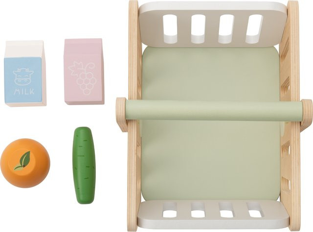 LUPILU Kassen-Set Waagen-Set Lebensmittelkisten-Set Einkaufskorb Holz ab 2 Jahren - Bild 1