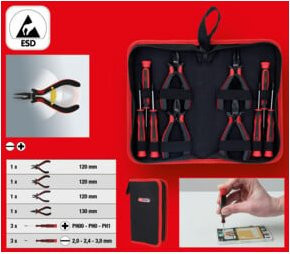 KS Tools Feinmechanik-Werkzeug-Satz aus Edelstahl, 10-teilig, Schwarz-Rot - Bild 1