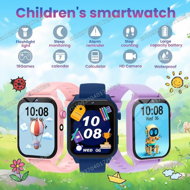 Ola Esporte Kinder-Smartwatch HW12 in Schwarz mit Kamera, Spielen und Schlafüberwachung - Bild 1