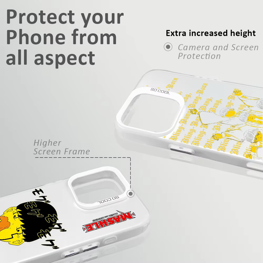 Mashle Magic Muscles Mash Handyhülle für iPhone 11 bis 16 Pro Max, Mehrfarbig Aurora Laser Design, stoßfeste Schutzhülle - Bild 1