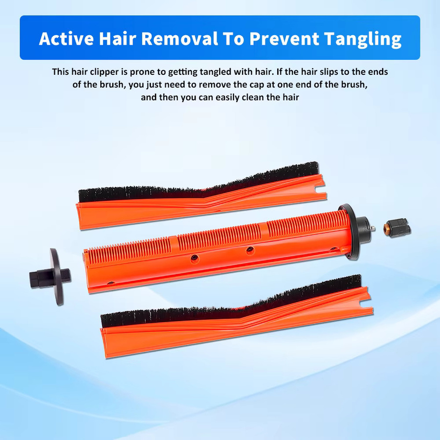 WINDNINJA Anti-Verhedderungs-Rollenbürste für Xiaomi Omni 1S B116 X20+ X20 Plus S20+ S10+ M40 M30 M30S X10+ X10plus Ersatzteil in Orange - Bild 2