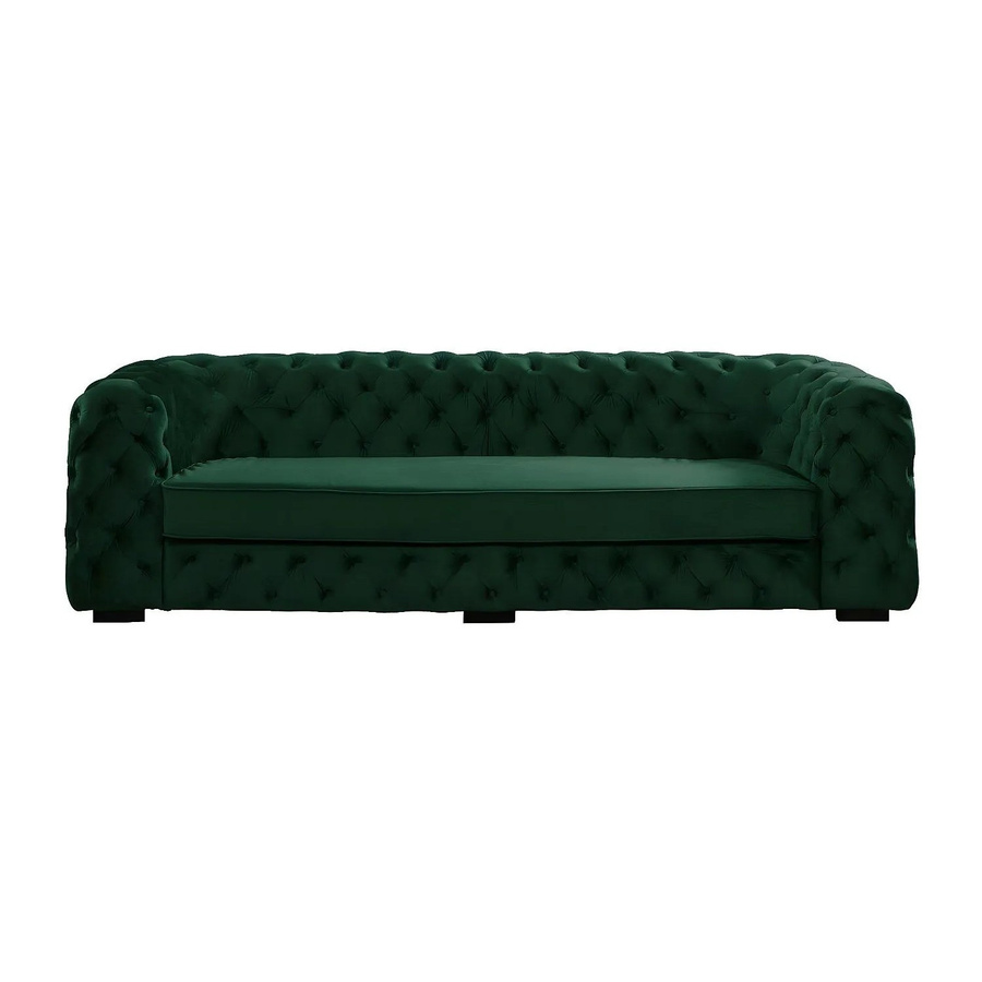 Vente-unique Chesterfield Sofa Stanley in Tannengrün aus Samt, Breite: 237 cm - Bild 2