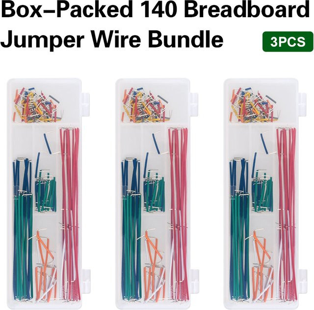 Keyestudio Breadboard Jumper Wire Set, 3 Stück, Mehrfarbig, 140 Stück für Arduino DIY Projekte - Bild 1