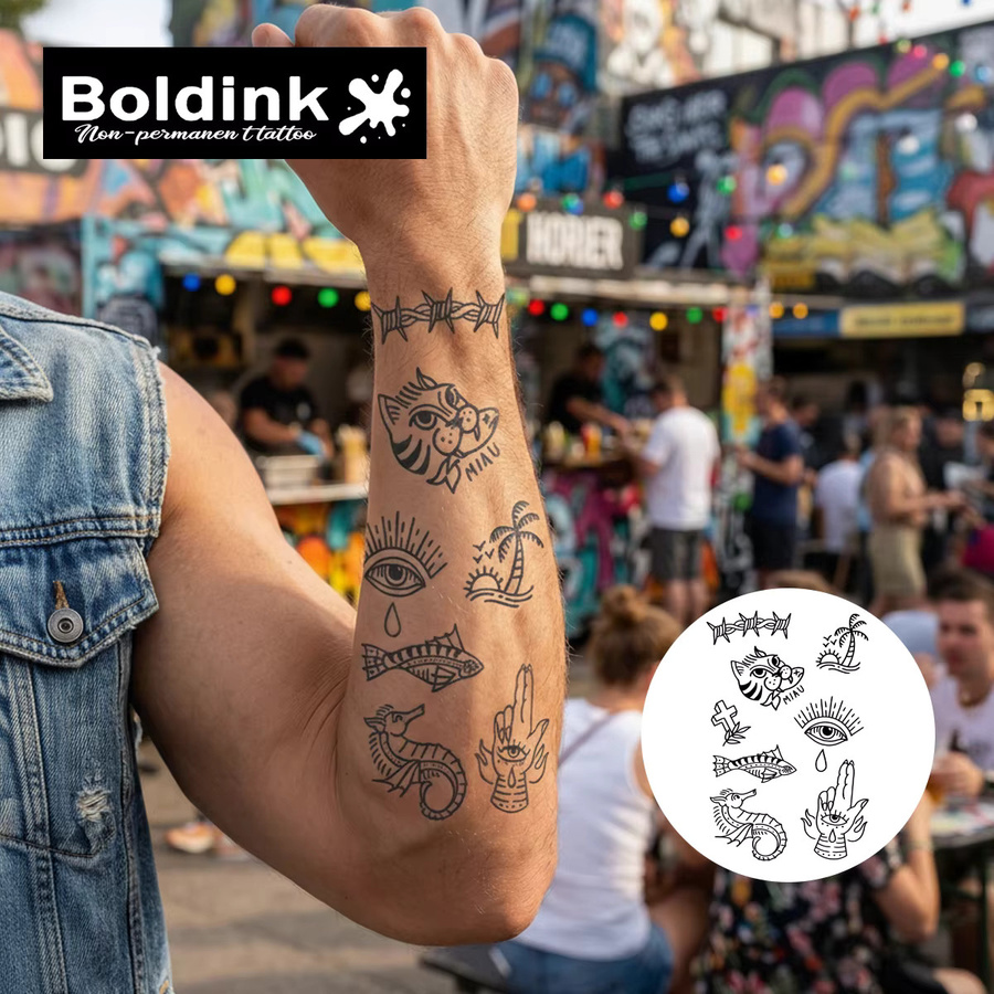BOLDINK American Dark Tattoo Sticker, Unisex - Bild 2