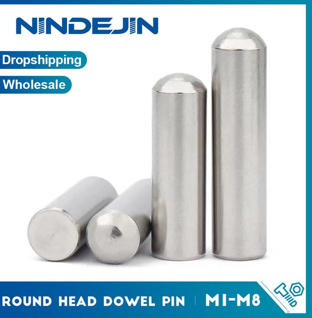 NINDEJIN Rundkopf-Passstifte aus Metall als Parallelstift und Roller zur Positionierung in den Größen M1 bis M8 - Bild 1