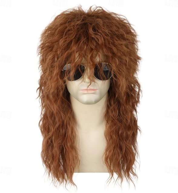 Hairjoy Perücke, Hellbraun, Lange Wellige Mullet-Perücke, Unisex - Bild 1