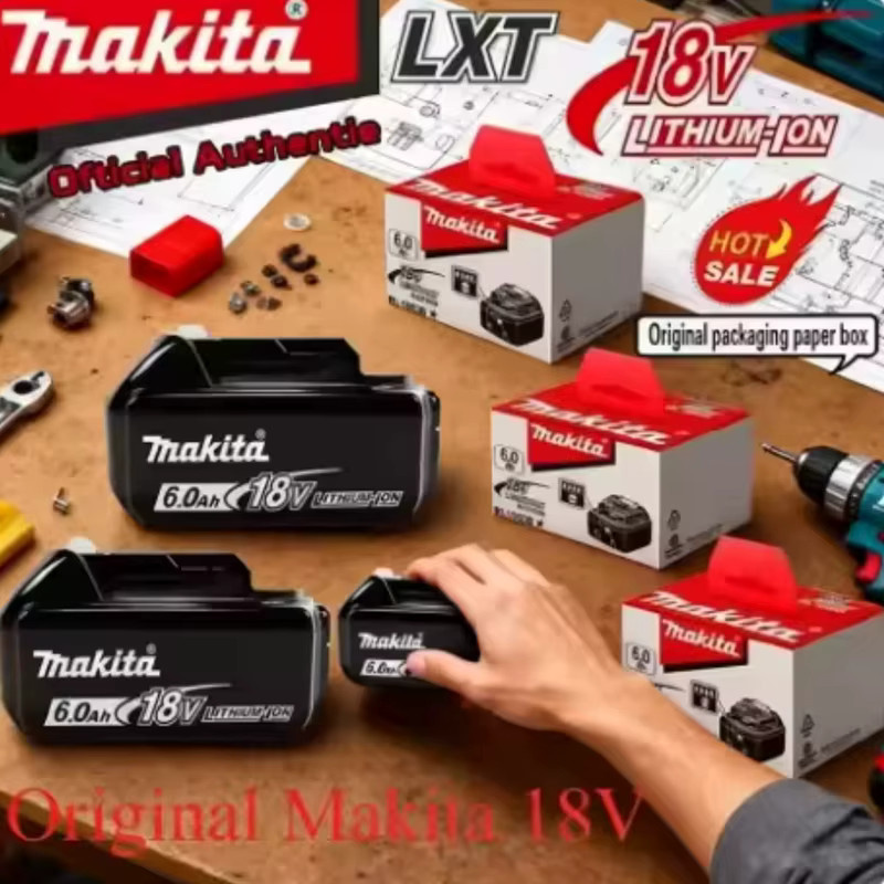Makita 18V Akku-Set mit Ladegerät, Lithium-Ionen-Akku 6,0 Ah in Schwarz für LXT Elektrowerkzeuge - Bild 7