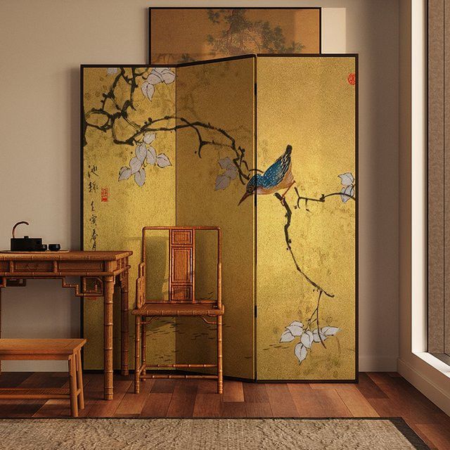 Lerche Pai Raumteiler und Leinwand in orientalisch neoklassizistischem Design, B/T/H: 180 x 40 x 40 cm - Bild 1