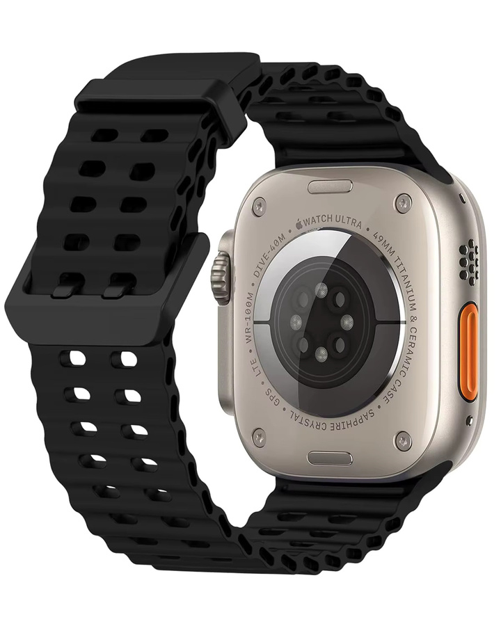 CRESTED Uhrenarmband Silikon, Schwarz, Unisex - Bild 2