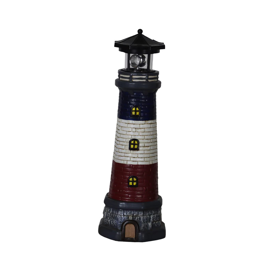 MagiDeal Solarbetriebene Garten-Leuchtturm-Statue aus Kunststoff in Rot und Multicolour mit warmweißem Licht zur Dekoration von Balkon und Garten - Bild 2