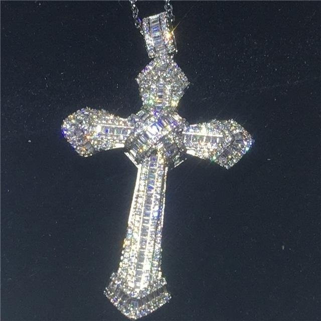 Wucifang Jewelry Halskette, Kreuz Anhänger, Kupfer, Zirkonia, Unisex - Bild 1