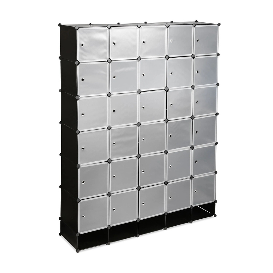 Relaxdays Kleiderschrank Stecksystem aus Kunststoff und Metall in Schwarz, erweiterbar, B/T/H: 234 x 180 x 46,5 cm - Bild 2