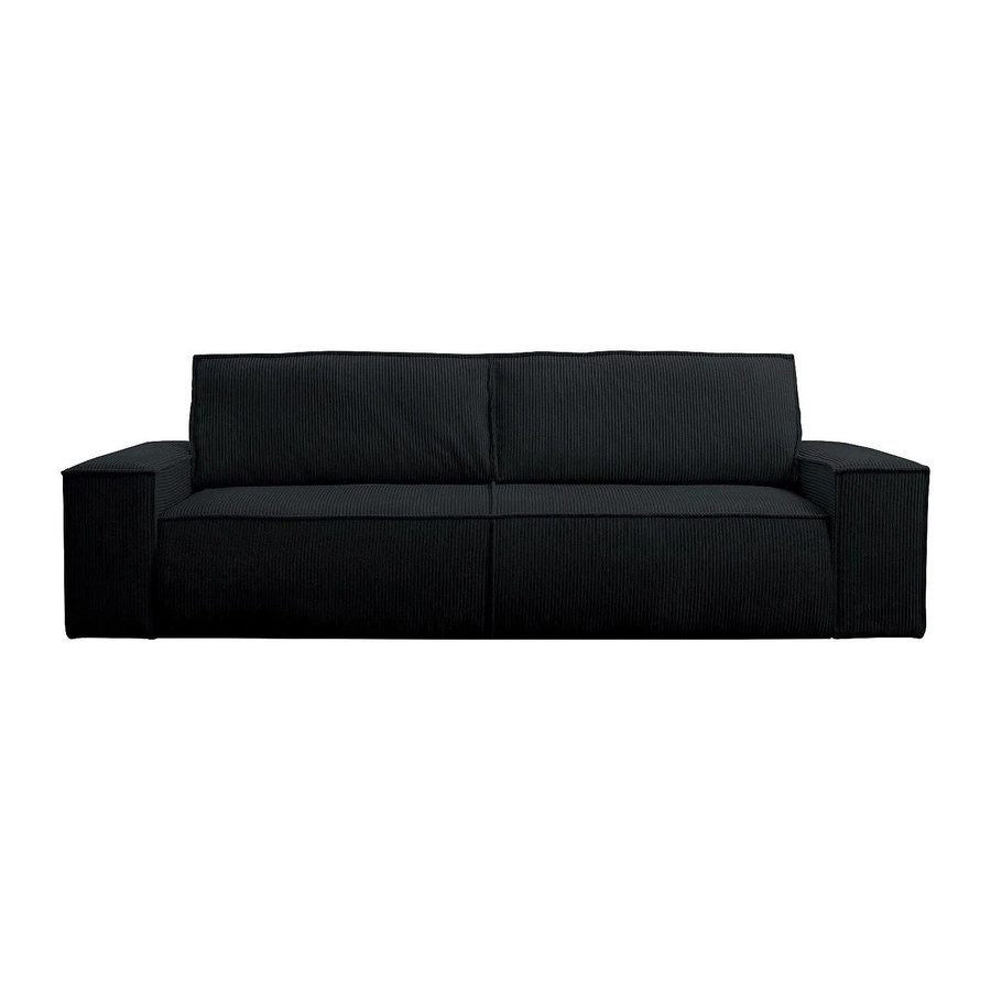 Vente-unique Schlafsofa Amelia in Schwarz mit Cord-Bezug - Bild 2