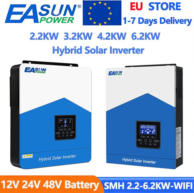 EASUN POWER Hybrider Solar Inverter mit MPPT Laderegler und WIFI, 4.2KW, Farbe: Weiß - Bild 1