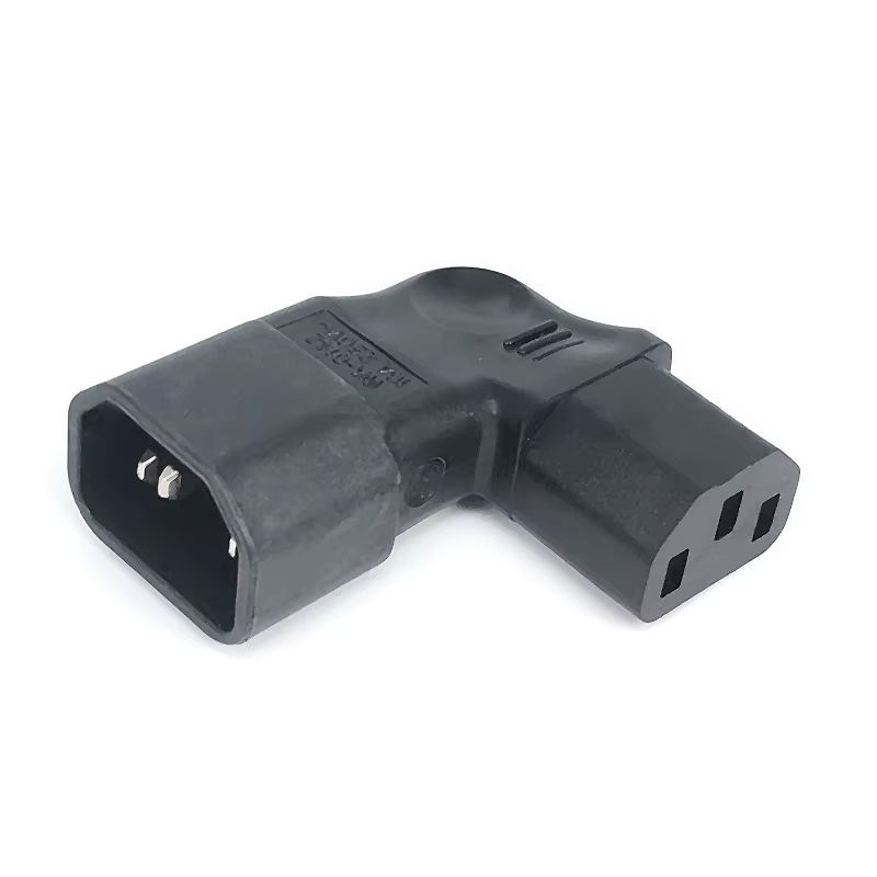 JCD AC-Adapter IEC 320 C14 auf C13, 3-poliger Stecker auf Buchse mit 90-Grad-Winkel, Schwarz - Bild 3