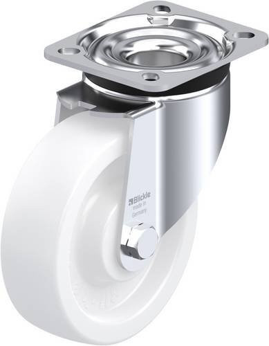 Blickle Lenkrolle LK-SPO 125G-1 aus verzinktem Stahl und Kunststoff, Rad-Durchmesser: 125 mm, Tragfähigkeit: 350 kg, Farbe: Weiß - Bild 1