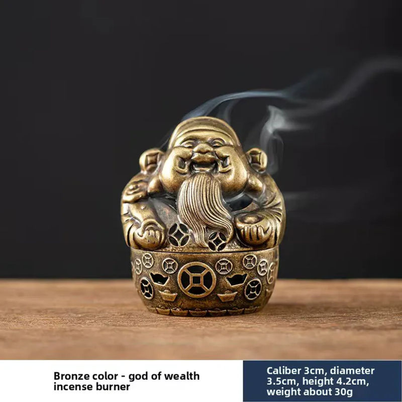 CANYAN Weihrauchbrenner Gott of Wealth in Gold aus Holz und Metall für Aromatherapie und Teezeremonien - Bild 4