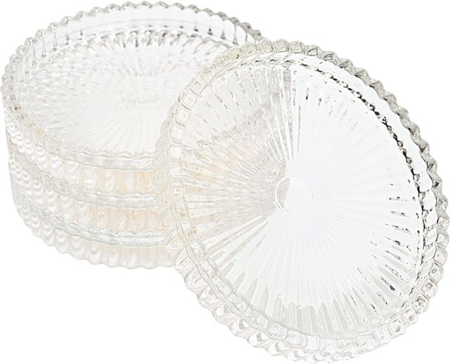 VBS Glas-Kerzenteller geriffelt transparent rund - Bild 1