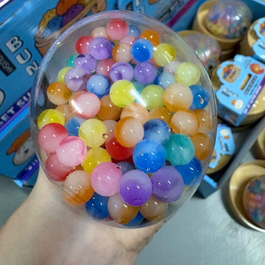 Bandai Sugar Edition Rainbow Bead Dumpling Squishy Fidget Toy, mit Perlen gefülltes Quetsch-Spielzeug, mit Bambus-Dampfgarer-Etui - Bild 2
