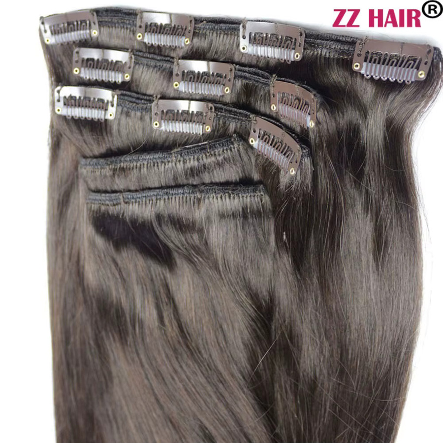 Zzhair Remy-Haar Extensions, 7-teiliges Set, 140g, gerade, 16-24 Zoll - Bild 3
