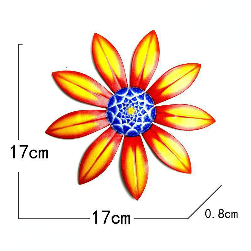 Yuyongzhi Metallblumen Wanddekoration als moderne florale Kunstskulptur in Orange - Bild 3