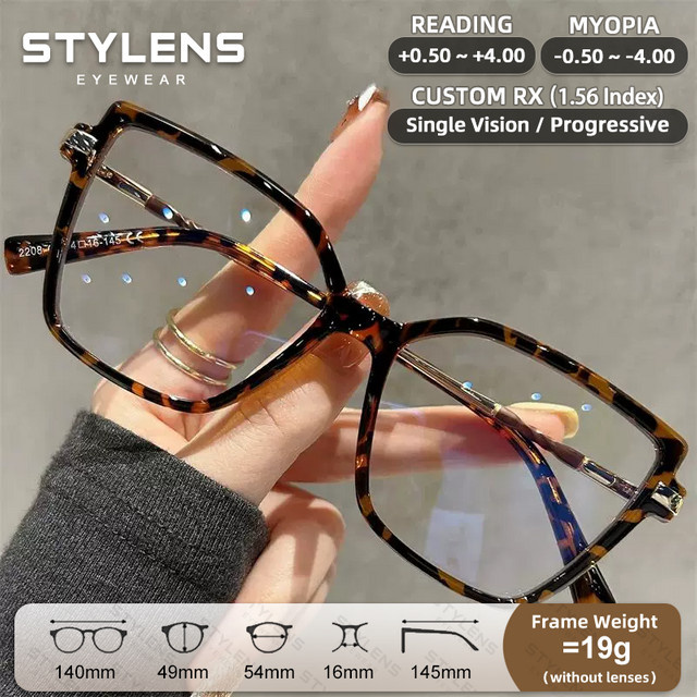 STYLENS Lesebrille, Eckig, Damen, Vollrand, Blaulichtfilter - Bild 1