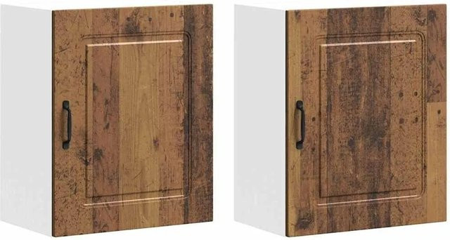 vidaXL Küchen-Hängeschränke Kalmar Set aus 2 Stück in Altholz-Optik, braun, B/H/T: 60 x 31 x 20 cm - Bild 1