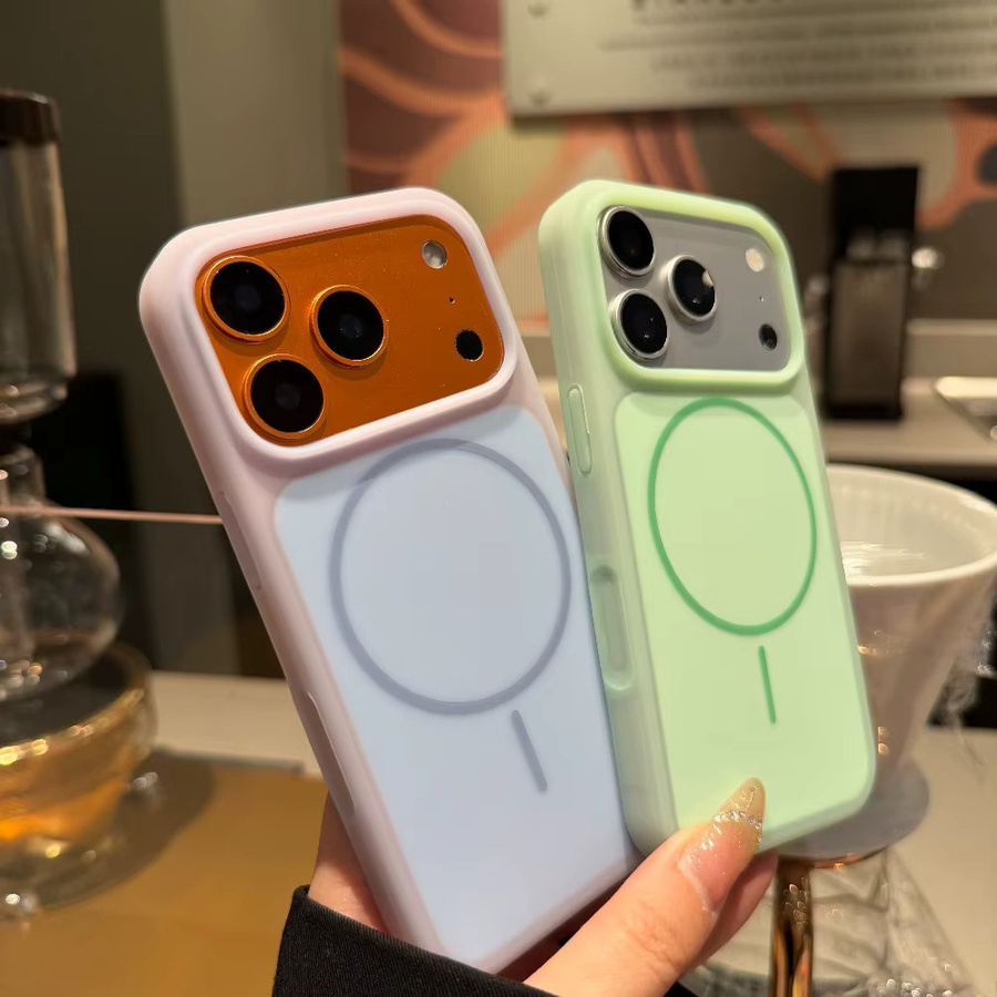 Loobival MagSafe Candy Color Matte Hülle für iPhone 15 16 17 Pro Max und 17 Pro mit Magnetischem Kamerakontrollknopf, Ultra Slim und Stoßfest, Gelb - Bild 1