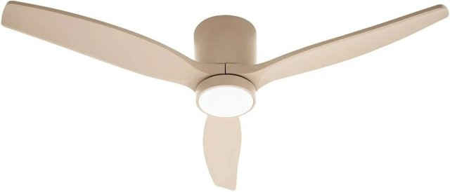 Lucande LED Deckenventilator Sorin mit Leselampe und Fernbedienung, Modernes Design aus Metall in Beige, Wohnzimmerleuchte - Bild 1