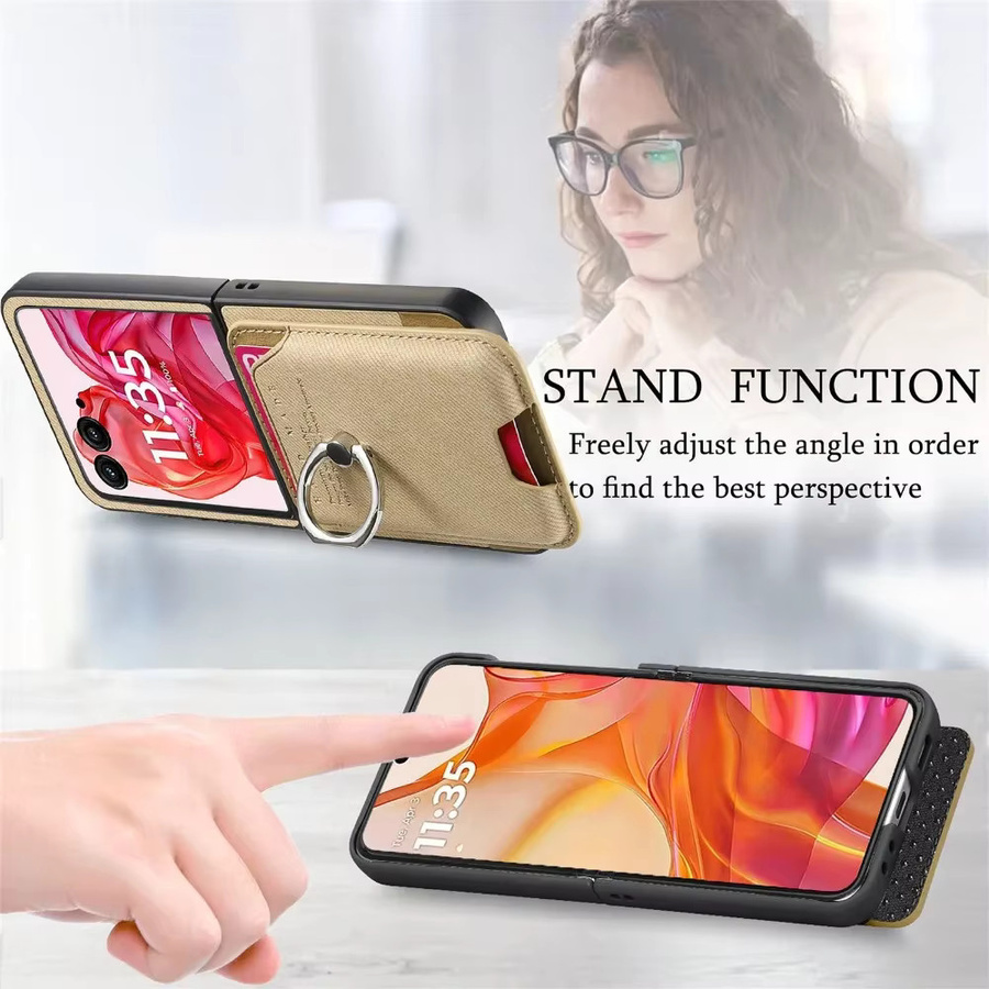 2-in-1 Lederhülle mit abnehmbarer Brieftasche und Kartenhalter für Motorola Razr 60, 50 und 40 Ultra in Schwarz - Bild 2