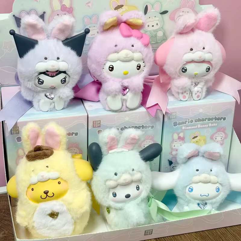 TOPTOY Sanrio Diamond Bunny Baby Serie, Plüsch Blindbox, Schlüsselanhänger - Bild 1