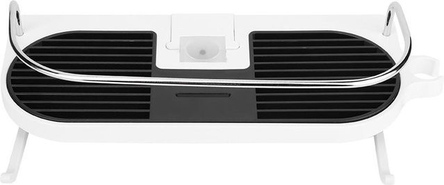 CosyHome Multifunktionales Badezimmer-Aufbewahrungsregal aus Aluminium in Schwarz mit Duschkopfhalter und Ablage für Shampoo und Seife, verstellbar und rostfrei - Bild 1