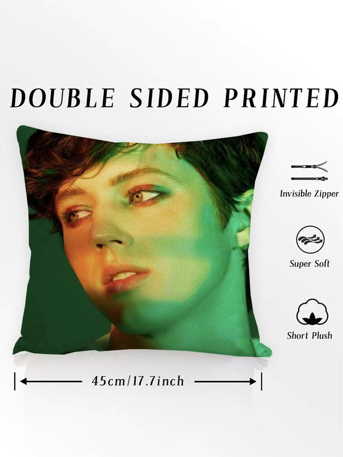 Singer T-Troye S-Sivan Kissenbezug aus Plüsch mit grafischem Weihnachtsmuster, Schwarz und Grün, B/T/H: 30 x 30 x 0 cm - Bild 7