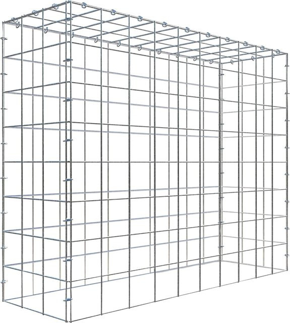 Gabiona C-Ring Anbaukorb Typ 3 in Silbergrau, Maschenweite 10 x 10 cm, B/T/H: 80 x 100 x 30 cm - Bild 1
