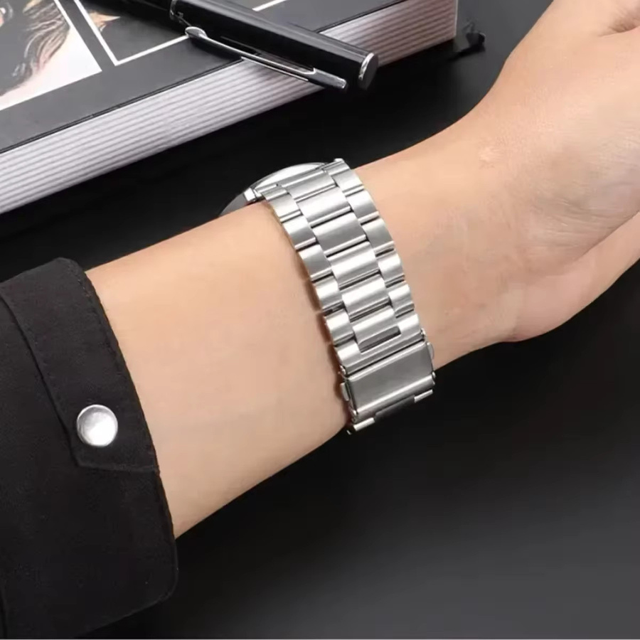 ZHANGU Uhrenarmband Edelstahl, Silber, Unisex - Bild 4
