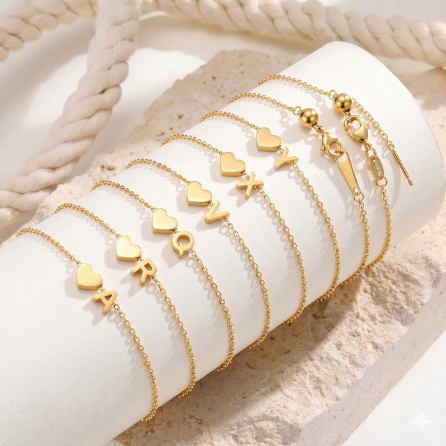 St.delan Armband, Goldfarben, Damen, Initialen-Herz - Bild 1