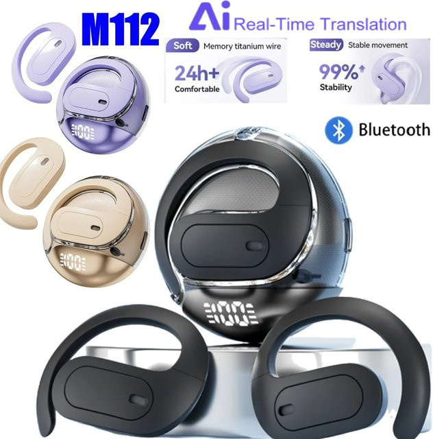 DIXSG M112 AI Übersetzung Bluetooth 5.4 In-Ear Sport Kopfhörer mit 3D Stereo HIFI und integriertem Mikrofon, wasserdicht - Bild 1
