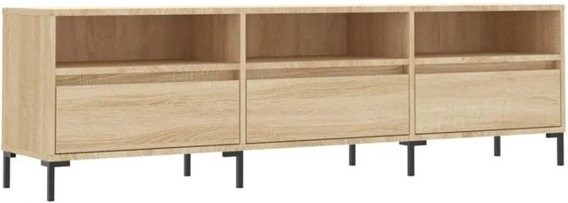 vidaXL TV-Schrank Sonoma-Eiche in Braun aus Holzwerkstoff und Eisen, B/T/H: 150 x 30 x 44,5 cm - Bild 1