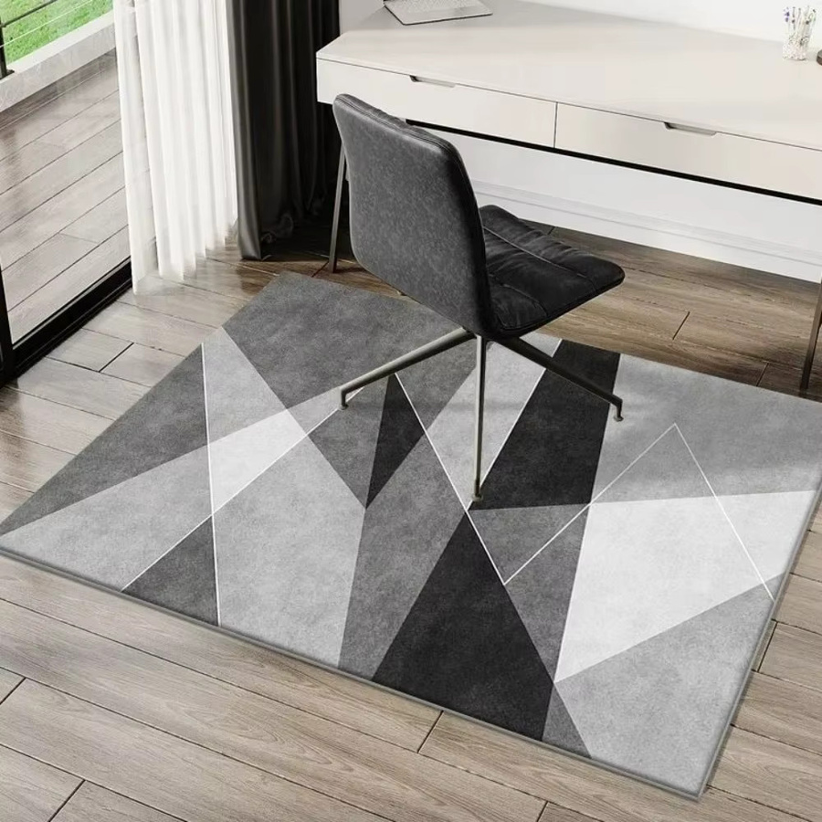 VIKAMA Gaming-Stuhlmatte in Grau, rutschfester Computer-Schreibtischteppich mit geometrischem Design für das Home-Office, B/T: 120 x 80 cm - Bild 1