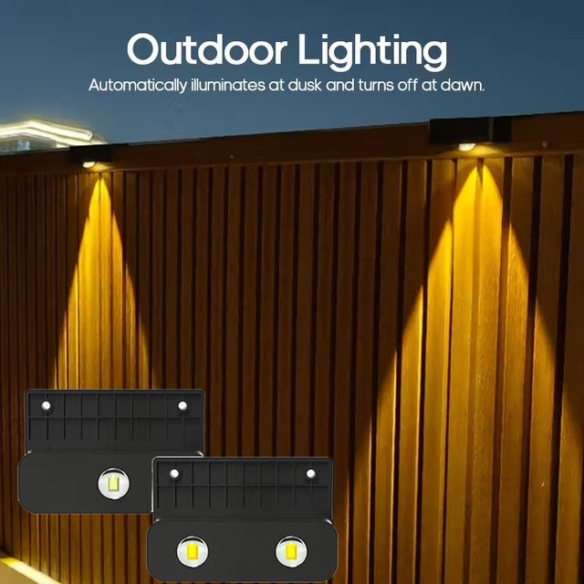TLEDMP 4er Set Solar-LED-Stufenleuchten in Schwarz mit warmweißem Licht, IP65 wasserdicht, rechteckige Außenleuchten für Treppen, Wege und Garten - Bild 1