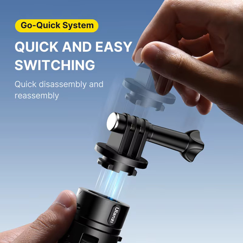 Ulanzi Go-Quick II Magnetisches Schnellverschluss-Action-Kamera-Verlängerungsstativ in Schwarz für GoPro Hero 12, 11, 10, 9, 8, 7, 6, 5 - Bild 2