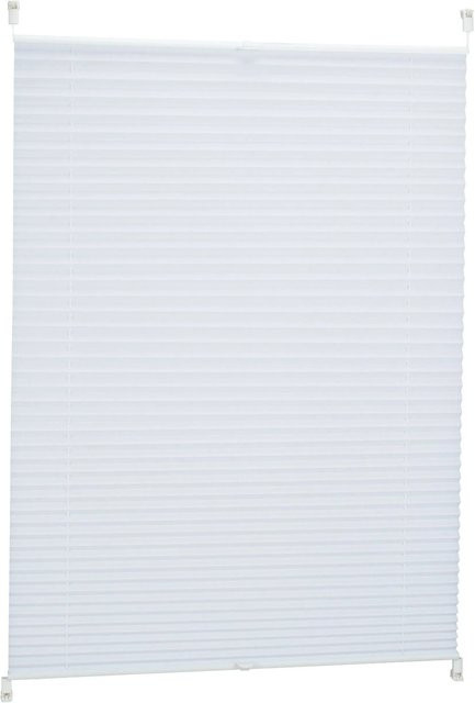Relaxdays Plissee Rollo Weiß Halbtransparent aus Polyester ohne Bohren B: 80 cm, H: 130 cm - Bild 1