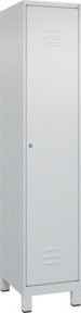 C+P Spind Classic PLUS Garderobenschrank mit 1 Abteil in Grau, Höhe: 195 cm, Breite: 40 cm, Tiefe: 50 cm, mit Zylinderschloss, 4 Garderobenhaken und Trennwand - Bild 1