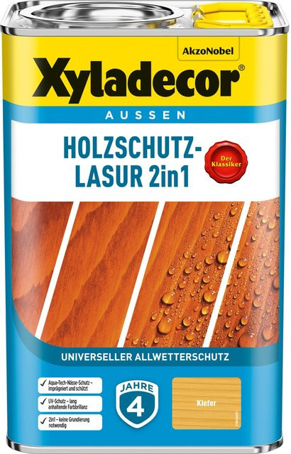 Xyladecor Holzschutz-Lasur 2in1 Kiefer matt in Beige oder Braun auf Lösungsmittelbasis - Bild 1
