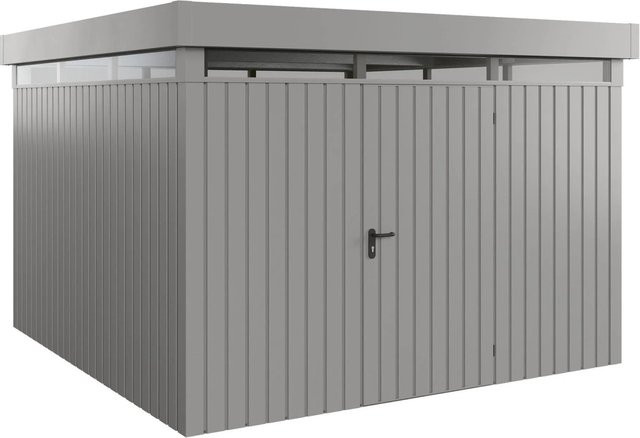 EcoStar Gerätehaus Euroline Pultdach mit Lichtband in Grau, B/T: 325 x 325 cm, 1-flüglig - Bild 1