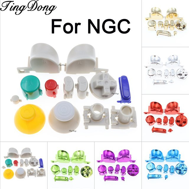 TingDong Ersatz Tastenset für NGC GameCube Controller in Multicolor mit L R ABXY Z Tasten, D-Pad und Thumbstick-Kappen - Bild 1