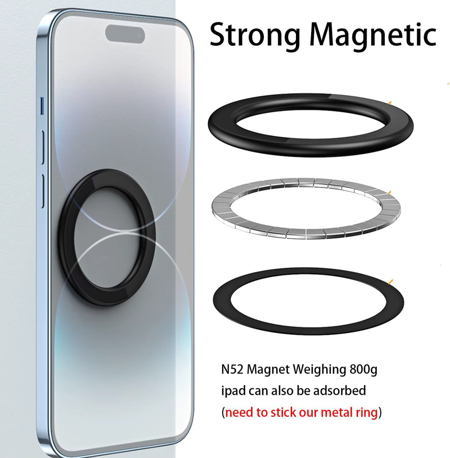 Magnetischer Telefonhalter für iPhone 12 bis 15 Pro Max mit Magsafe Magnetringhalterung für Auto und Küche in Schwarz und Blau - Bild 3